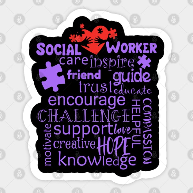 Womens Social Worker Gift Print Graduation Social Work Product Sticker by Linco